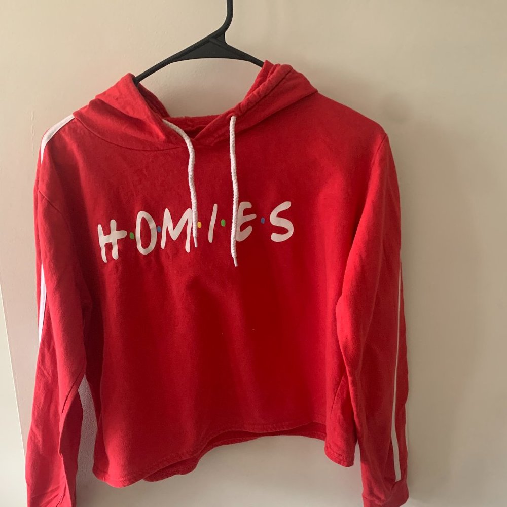 cropped  red hoodie
